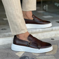Anton - Flache Schnürschuhe mit rutschfester Oberfläche und stilvollem Doppelschnallen Detail
