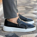 Anton - Flache Schnürschuhe mit rutschfester Oberfläche und stilvollem Doppelschnallen Detail