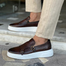 Anton - Flache Schnürschuhe mit rutschfester Oberfläche und stilvollem Doppelschnallen Detail