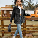 Sabrina - Langärmelige Große Taschen Denim Jacke Mit Knöpfen