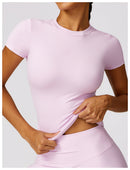 Nova – Figurbetontes Kurzarm-Top-Set mit High-Rise-Leggings