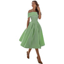 Greta - Stilvoll Trägerlos Satin Kleid