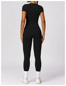 Nova – Figurbetontes Kurzarm-Top-Set mit High-Rise-Leggings