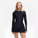 Laura – Langärmliger Reißverschluss Jumpsuit mit figurbetonter Passform