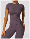Nova – Figurbetontes Kurzarm-Top-Set mit High-Rise-Leggings