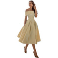 Greta - Stilvoll Trägerlos Satin Kleid
