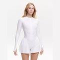 Laura – Langärmliger Reißverschluss Jumpsuit mit figurbetonter Passform