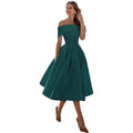 Greta - Stilvoll Trägerlos Satin Kleid