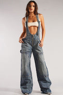 Lisa - Stylischer Overall mit mehreren Taschen verstellbaren Trägern und Reißverschluss vorne