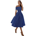 Greta - Stilvoll Trägerlos Satin Kleid