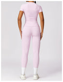 Nova – Figurbetontes Kurzarm-Top-Set mit High-Rise-Leggings