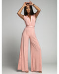 Sylvia - Modischer ärmelloser Jumpsuit mit V Ausschnitt und weitem Bein