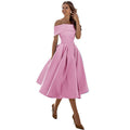 Greta - Stilvoll Trägerlos Satin Kleid