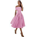 Greta - Stilvoll Trägerlos Satin Kleid