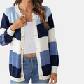 Eileen - Lässige einzigartige Muster Strickjacke mit langen Ärmeln und Knöpfen