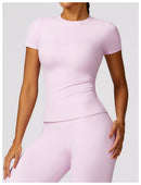Nova – Figurbetontes Kurzarm-Top-Set mit High-Rise-Leggings