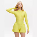 Laura – Langärmliger Reißverschluss Jumpsuit mit figurbetonter Passform