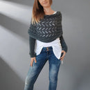 Anna - Wärme und Komfort luxuriöser Schal mit Drapierung und Design