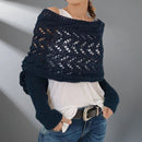 Anna - Wärme und Komfort luxuriöser Schal mit Drapierung und Design