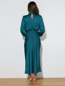Mila - Lässig Satin Ärmel Lose Langes Kleid