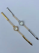 Clara – Elegante Uhr mit Perlendetails und verstellbaren Armbändern