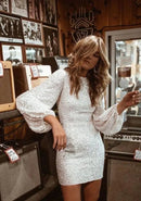 Norah – Stylisches Minikleid mit langen Ärmeln und Rundhalsausschnitt