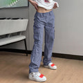 Lina – Leichte Hohe Taille Hose mit weitem Bein und mehreren Taschen