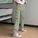 Lina – Leichte Hohe Taille Hose mit weitem Bein und mehreren Taschen