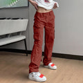 Lina – Leichte Hohe Taille Hose mit weitem Bein und mehreren Taschen