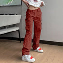 Lina – Leichte Hohe Taille Hose mit weitem Bein und mehreren Taschen
