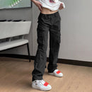 Lina – Leichte Hohe Taille Hose mit weitem Bein und mehreren Taschen