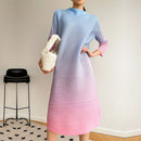 Ava - lässiger runder Hals Midi-Kleid mit drei Viertel Ärmel