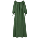 Emma - Elegantes schulterfreies Kleid mit lockerer Passform und langen Ärmeln