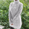 Amara - Langärmeliger Kabelstrickmuster Rollkragenpullover