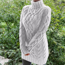 Amara - Langärmeliger Kabelstrickmuster Rollkragenpullover