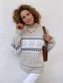 Marie - Lässiger Rundhals Pullover mit Schneemuster und langen Ärmeln