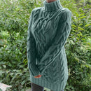 Amara - Langärmeliger Kabelstrickmuster Rollkragenpullover