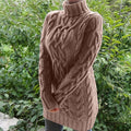 Amara - Langärmeliger Kabelstrickmuster Rollkragenpullover