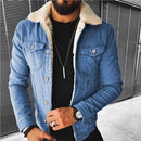 Anton - Langärmelig Pelz Auskleidung Denim Jacke