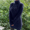 Amara - Langärmeliger Kabelstrickmuster Rollkragenpullover