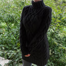 Amara - Langärmeliger Kabelstrickmuster Rollkragenpullover