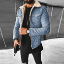 Anton - Langärmelig Pelz Auskleidung Denim Jacke