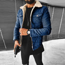 Anton - Langärmelig Pelz Auskleidung Denim Jacke
