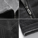 David - Langärmelige Vlies Gefüttert Reißverschluss Denim Jacke