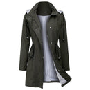 Elke - Langärmeliger Windbreaker Kapuze Jacken Mit Taschen