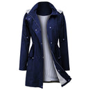 Elke - Langärmeliger Windbreaker Kapuze Jacken Mit Taschen