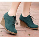 Tabea - Lässige Schnürschuhe mit Keilabsatz und dicker Sohle