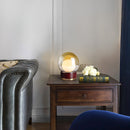 Moderne Rigel Tischleuchte aus rundem Glas