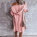 Hilda - Langärmelig Gestrickte Strickjacke Mit Kapuze