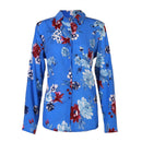 Freya - Langärmelig Blumendruck Bluse Mit Schaltflächen